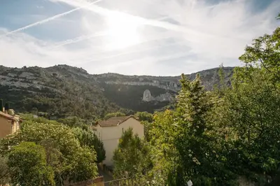 a view of the mountains from our house at Hidden gem with panoramic views in Fontaine-de-Vaucluse