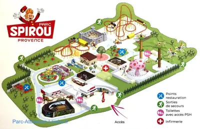 a map of a playground at a park at Appartement Velleron-4 personnes in Velleron