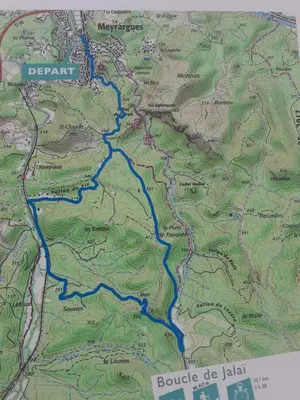 a map with a blue river on it at Aude en Provence in Meyrargues