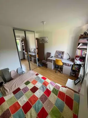 a bedroom with a bed and a table and a couch at Charming Villa with pool, close to city center in Aix-en-Provence