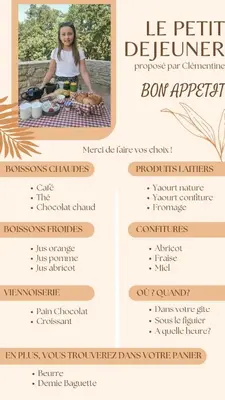 a flyer for a cooking class with a table of food at LA GRANGETTE in Velleron