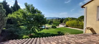 a view of a garden from a roof of a house at En Provence, Chez Stéphanie et Marcel in Saint-Rémy-de-Provence
