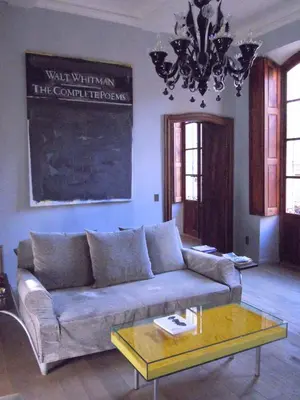 a living room with a couch and a coffee table at Luxury two bedroom apartment in Apt, the heart of the Luberon in Apt