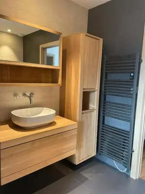 a bathroom with a sink and a mirror at L'Artiste - Villa 5 min du centre historique d'Aix in Aix-en-Provence
