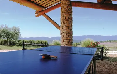 a ping pong table with a pen on top of it at Amazing Home In Sainte Croix-À-Lauze in Sainte-Croix-à-Lauze