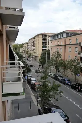 a view of a city street with buildings and cars at STUDIO Mr&Mrs in Aix-en-Provence