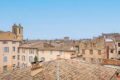 a view of a city with buildings and roofs at Studio calme et lumineux in Aix-en-Provence
