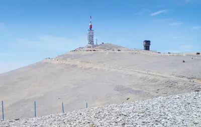 a hill with a lighthouse on top of it at Beautiful Home In L'isle-Sur-La-Sorgue in LʼIsle-sur-la-Sorgue