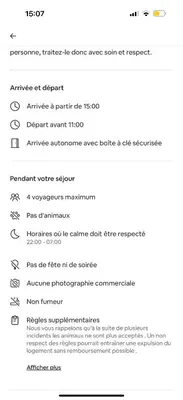 a screenshot of a cell phone screen with a document at Appartement cosy avec cour privée & terrasse Calme idéal couples familles in Cavaillon