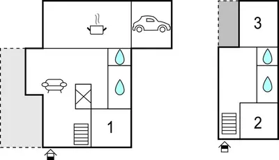 a block diagram of a house at Stunning Home In Loriol-Du-Comtat in Loriol-du-Comtat