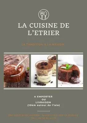 a collage of photos with a cake and a cup of coffee at Appartement à la campagne in LʼIsle-sur-la-Sorgue