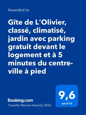 a screenshot of a cell phone with the words gift de luter disease at Gîte de L'Olivier, classé, climatisé, jardin avec parking gratuit devant le logement et à 5 minutes du centre-ville à pied in LʼIsle-sur-la-Sorgue