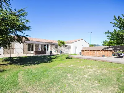 an empty yard in front of a house at Holiday Home L' amandier by Interhome in Saint-Didier