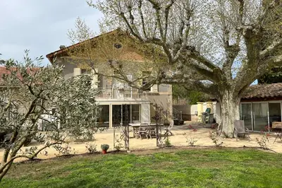 a house with a large tree in the yard at 