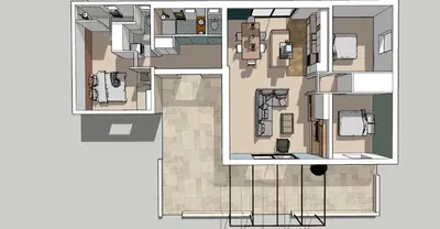 a rendering of a floor plan of a building at Le Petit Paradis in Saint-Martin-de-Castillon