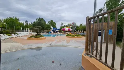 a view of a water park with a pool at Mobil Home au calme Camping 4 Cadenet in Cadenet