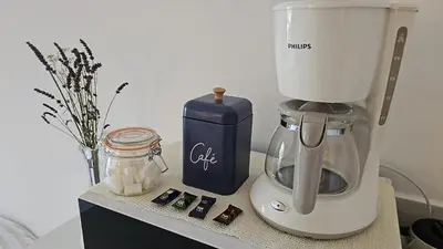 a blender sitting on top of a counter at Provençal-style apartment in Aix-en-Provence