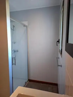 a bathroom with a shower and a sink at La gloriette in Saumane-de-Vaucluse