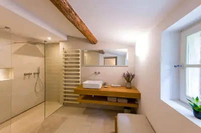 a bathroom with a sink and a shower at Mas authentique à Eygalières in Eygalières