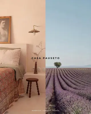 a bedroom with a bed and a table at Casa Pauseto in Bonnieux