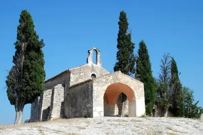an old church on top of a hill at Mazet Cordelles Alpilles in Eygalières