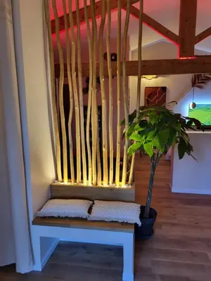 a room with a hot tub and a sauna at Suite l'Olive Sacrée Spa et Sauna in Cabannes