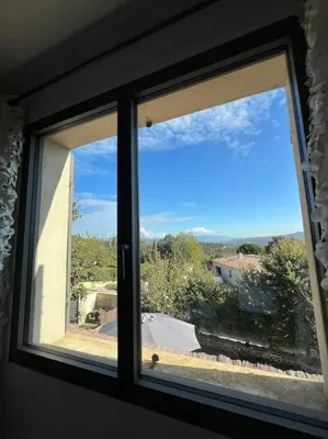 a window in a room with a view at L'appart du mas du Zébu Bleu in Vernègues