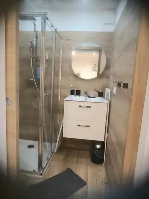 a bathroom with a sink and a shower at studio in Morières-lès-Avignon