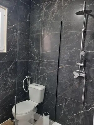 a bathroom with a toilet and a shower at Appartement indépendant dans une villa in Miramas