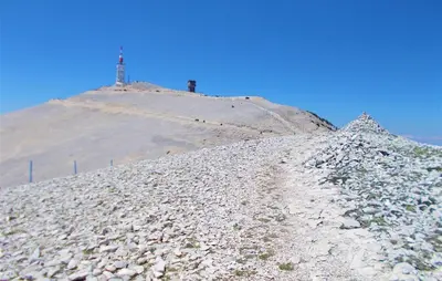 a mountain with a lighthouse on top of it at Frutiere 1 in Caromb