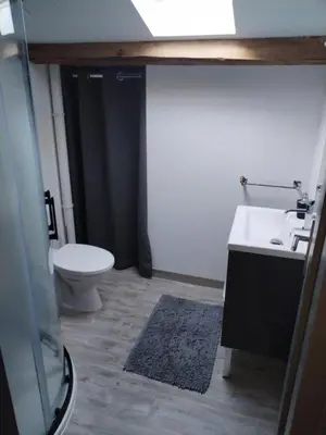 a bathroom with a sink and a toilet at Close to Saint-Rémy-de-Provence in Eyragues