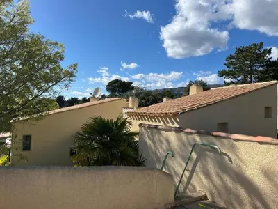 a view from the roof of a house at Maisonnette de charme dans domaine naturiste au pied du Mont Ventoux ! in Bédoin