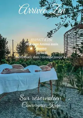 two women laying on beds on a beach at Gîte 33 ha Piscine Activités Vue in Saumane-de-Vaucluse