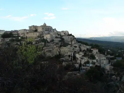 a village on top of a mountain at PROVENCE VAUCLUSE VELLERON Superbe maison avec piscine tout confort in Velleron