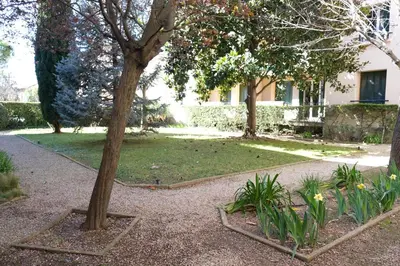 a garden with a tree and some plants at Three bedrooms apartment in Aix en Pce in Aix-en-Provence