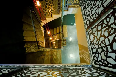 a room with a stairway with a wall and a floor at Exceptional Bastide in Lourmarin, Luberon in Lourmarin