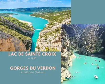 a view of a river with boats in a canyon at La Mazarine - Studio tout confort - Les Milles proche Aix TGV Marseille in Aix-en-Provence