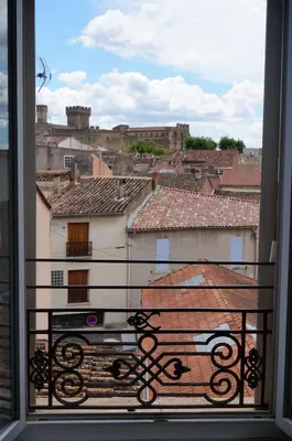 a view of a city from a window at Appart Suite Privilege XL avec Parking in Salon-de-Provence
