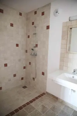 a bathroom with a shower and a sink at La Source in Saint-Saturnin-les-Apt