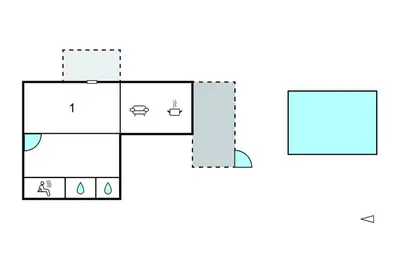 a block diagram of a box with four squares at Villa Avec Piscine Privée in Carpentras