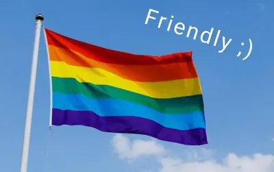 a rainbow flag waving in the sky with the words fidelity at Joli appartement centre village au calme in Châteaurenard