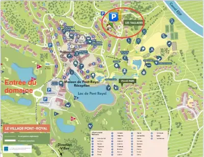 a map of the disneyland park at La Bastide du Golfeur, Jardin et Piscine in Mallemort