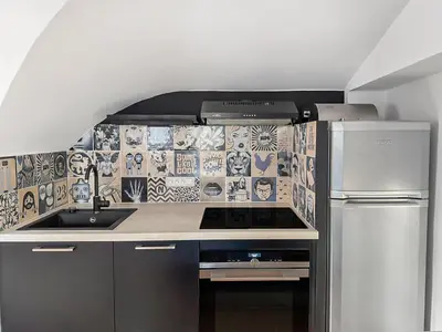 a collage of pictures of a bedroom and a living room at Maison rénovée avec terrasse et parking privé in Mallemort