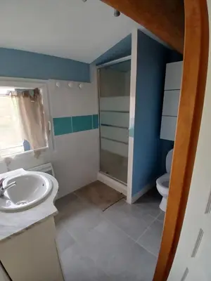 a bathroom with a sink and a toilet at Luberon Sud in La Tour-dʼAigues