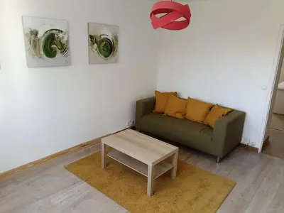 a living room with a couch and a coffee table at Colocation 3 chambres - Prix pour 1 chambre - Proche centre-ville historique à pied in Aix-en-Provence