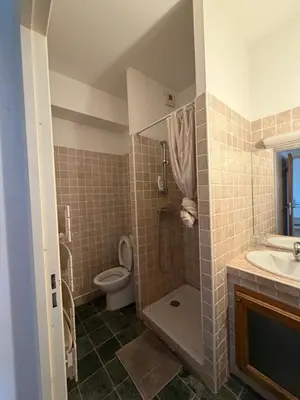 a bathroom with a shower and a toilet and a sink at La Rotonde in Aix-en-Provence