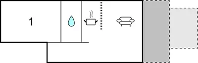 a diagram of a bathroom with a toilet and a sink at Awesome Home In Crillon Le Brave in Crillon-le-Brave