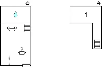 a diagram of a bathroom with a shower at Amazing Home In Crillon Le Brave in Crillon-le-Brave