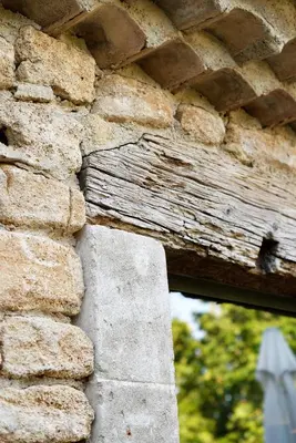 a close up of a stone wall at Domaine la Pierre Blanche in Eygalières