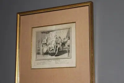 a framed picture of a painting on a wall at Château de Vedène in Vedène
